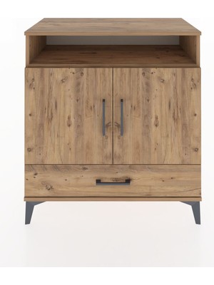 Hyperion Şifonyer 4 Raflı Tek Çekmeceli 2 Kapaklı 88X44X96 Çam-Çam