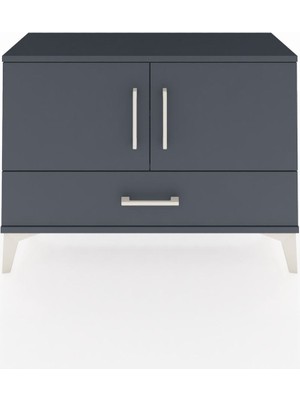 Arges Şifonyer 2 Raflı Tek Çekmeceli 2 Kapaklı 88X30X64 Antrasit-Antrasit