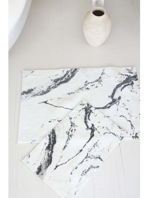 Iki Parça Paspas Takımı 40X60 ve 60X90, Koyu Gri Renk