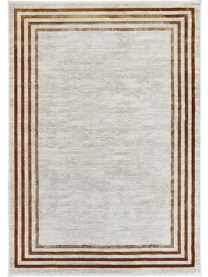 Aren Halı Haute Çerçeveli Gri Polyester Makine Halısı