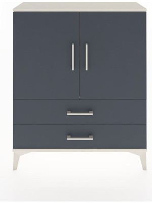 Arges Şifonyer 2 Raflı 2 Çekmeceli 2 Kapaklı 88X30X106 Aytaşı-Antrasit