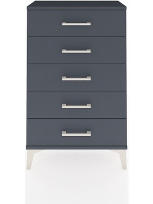 Arges Komodin 5 Çekmeceli 60X30X96 Antrasit-Antrasit
