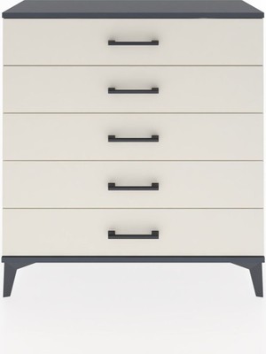 Arges Şifonyer 5 Çekmeceli 88X30X96 Antrasit-Aytaşı