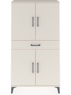 Arges Dolap 3 Raflı Tek Çekmeceli 4 Kapaklı 88X30X163 Aytaşı-Aytaşı