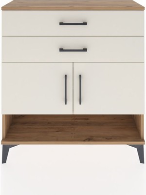 Arges Şifonyer 2 Raflı 2 Çekmeceli 2 Kapaklı 88X30X96 Çam-Aytaşı