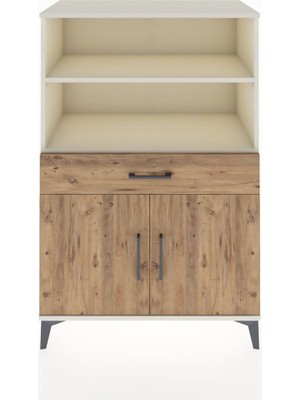 Hyperion Dolap 3 Raflı Tek Çekmeceli 2 Kapaklı 88X44X134 Aytaşı-Çam