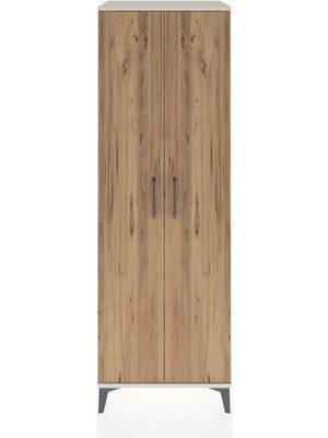 Hyperion Dolap 2 Raflı 2 Kapaklı Tek Askılı 60X44X182 Aytaşı-Çam