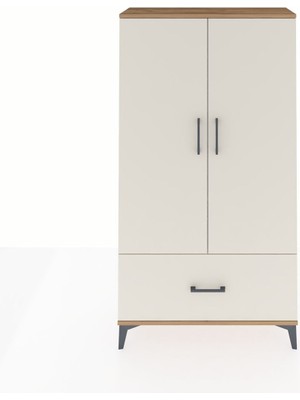 Arges Dolap 2 Raflı Tek Çekmeceli Tek Askılı 88X30X163 Çam-Aytaşı