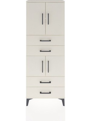 Arges Dolap 3 Raflı 4 Çekmeceli 4 Kapaklı 60X30X163 Aytaşı-Aytaşı