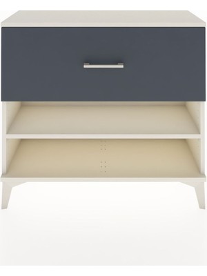 Arges Şifonyer Tek Raflı Tek Çekmeceli 88X30X80 Aytaşı-Antrasit