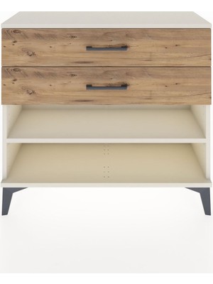 Arges Şifonyer Tek Raflı 2 Çekmeceli 88X30X80 Aytaşı-Çam