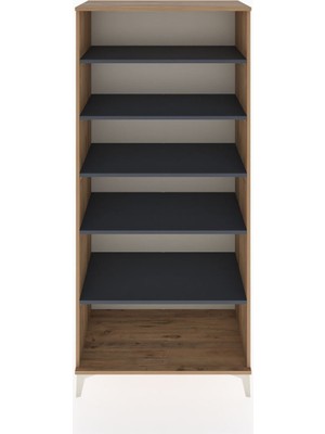 Hyperion Dolap 5 Raflı 88X44X195 Çam-Antrasit