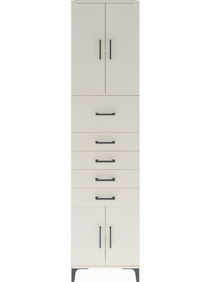 Arges Dolap 3 Raflı 5 Çekmeceli 4 Kapaklı 60X30X243 Aytaşı-Aytaşı