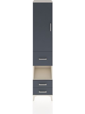 Hyperion Dolap 3 Raflı 3 Çekmeceli Tek Askılı 44X44X221 Aytaşı-Antrasit