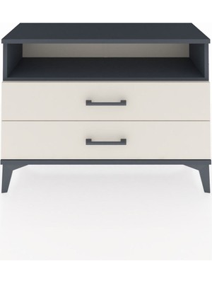 Arges Şifonyer Tek Raflı 2 Çekmeceli 88X30X64 Antrasit-Aytaşı