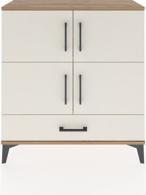 Arges Şifonyer 4 Raflı Tek Çekmeceli 4 Kapaklı 88X30X96 Çam-Aytaşı