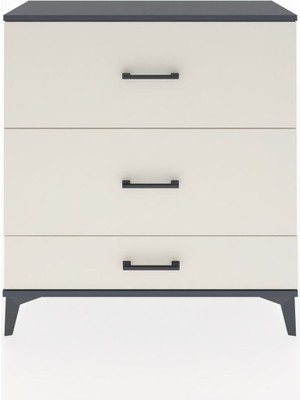 Arges Şifonyer 3 Çekmeceli 88X30X96 Antrasit-Aytaşı