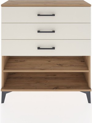 Arges Şifonyer Tek Raflı 3 Çekmeceli 88X30X96 Çam-Aytaşı