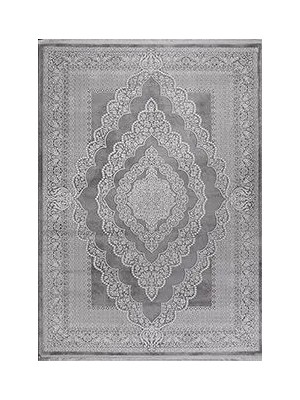 Arsizio Klasik Göbekli Gri Triko Akrilik Pamuk Atkılı Makine Halısı