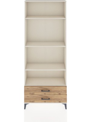 Arges Dolap 4 Raflı 2 Çekmeceli 88X30X221 Aytaşı-Çam