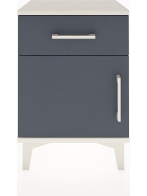 Arges Komodin Tek Raflı Tek Kapaklı 44X30X64 Aytaşı-Antrasit