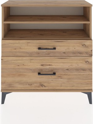 Arges Şifonyer 2 Raflı 2 Çekmeceli 88X30X96 Çam-Çam