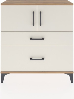 Arges Şifonyer 2 Raflı 2 Çekmeceli 2 Kapaklı 88X30X96 Çam-Aytaşı