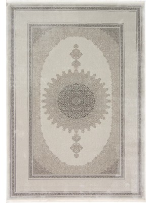 Aren Halı Cenon Çerçeveli Göbekli Vizon Polyester Makine Halısı