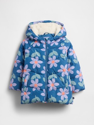 Gap Kız Bebek Mavi Coldcontrol Max Şişme Puffer Mont