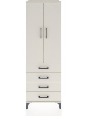 Hyperion Dolap 2 Raflı 4 Çekmeceli 2 Kapaklı 60X44X182 Aytaşı-Aytaşı