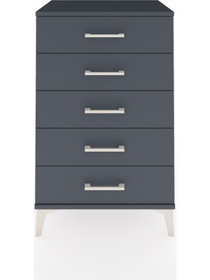 Hyperion Komodin 5 Çekmeceli 60X44X96 Antrasit-Antrasit