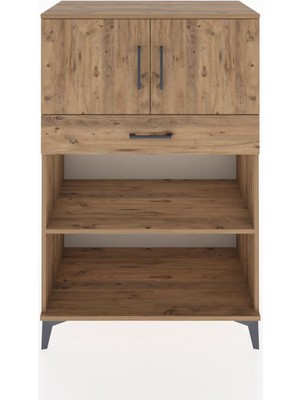 Hyperion Dolap 2 Raflı Tek Çekmeceli 2 Kapaklı 88X44X134 Çam-Çam