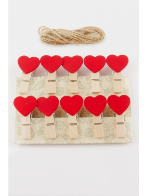 10 Adet Kalp Süs Mandal