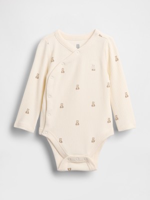 Gap Bebek Krem First Favorites Tinyrib Crossover Bodysuit