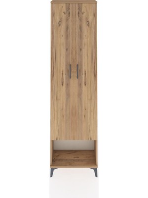 Arges Dolap 5 Raflı 2 Kapaklı 60X30X221 Çam-Çam