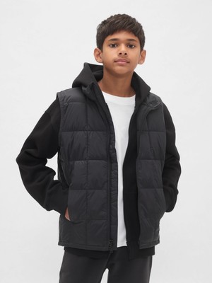 Gap Erkek Çocuk Siyah Recycled Lightweight Puffer Şişme Yelek