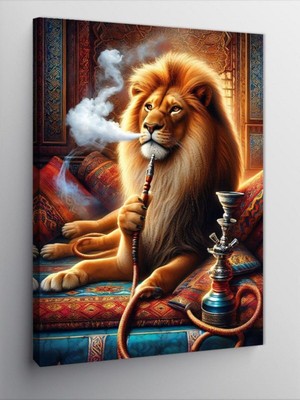 Kanvas Tablo Nargile Içen Aslan 100 x 140 CNVSDKEY-125411-100-140
