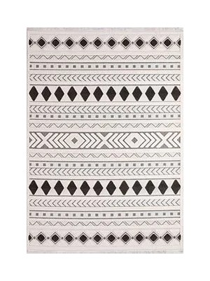 Aren Halı Loiano Geometrik Bej Iskandinav Desenli Polyester Makine Halısı
