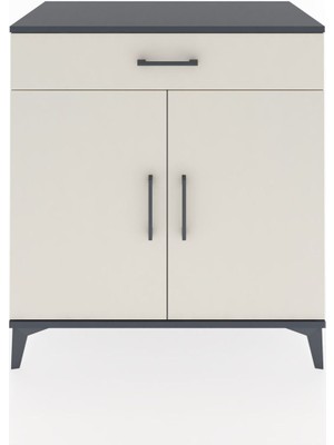 Hyperion Şifonyer Tek Çekmeceli 2 Kapaklı 88X44X96 Antrasit-Aytaşı