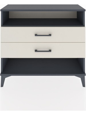 Arges Şifonyer Tek Raflı 2 Çekmeceli 88X30X80 Antrasit-Aytaşı