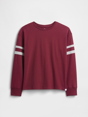 Gap Erkek Çocuk Bordo Vintage Soft Relaxed Varsity T-Shirt