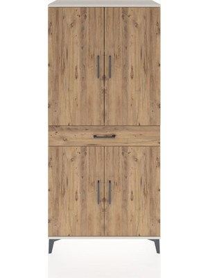 Hyperion Dolap 4 Raflı Tek Çekmeceli 4 Kapaklı 88X44X195 Aytaşı-Çam