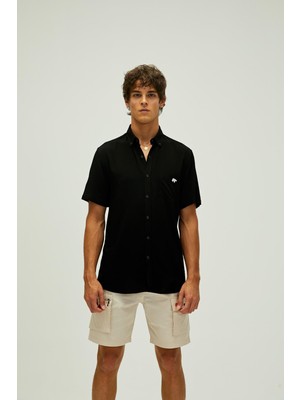 Bad Bear Frank Shirt Siyah Kısa Kollu Erkek Gömlek