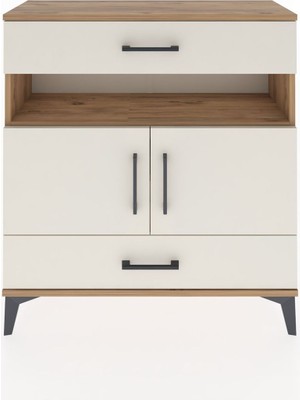 Arges Şifonyer 3 Raflı 2 Çekmeceli 2 Kapaklı 88X30X96 Çam-Aytaşı