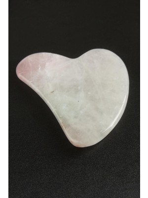 Pembe Kuvars Doğaltaş Kalp Yüz Masaj Aleti