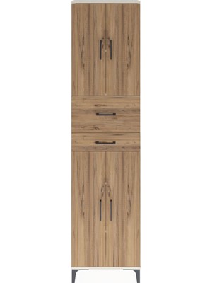 Arges Dolap 4 Raflı 2 Çekmeceli 4 Kapaklı 60X30X243 Aytaşı-Çam