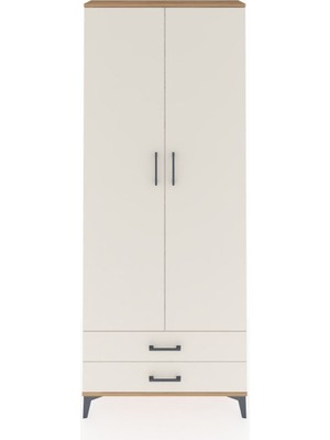 Arges Dolap 5 Raflı 2 Çekmeceli 2 Kapaklı 88X30X221 Çam-Aytaşı