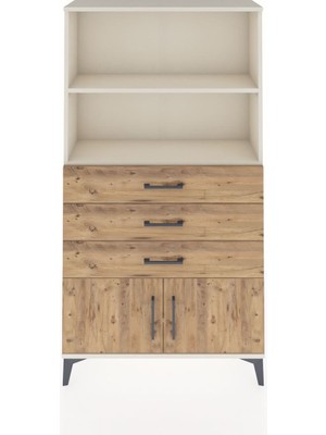 Arges Dolap 2 Raflı 3 Çekmeceli 2 Kapaklı 88X30X163 Aytaşı-Çam