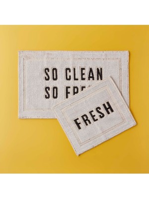 Beyaz Paspas Takımı, 60X100 ve 50X60 cm Ölçülerinde, Temiz ve Şık Kullanım Sağlar.