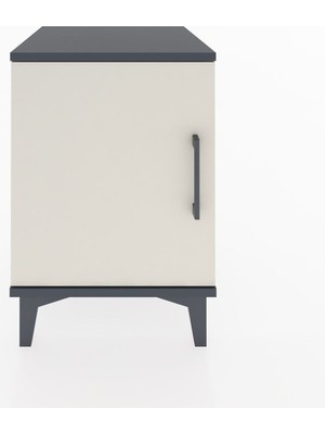 Hyperion Komodin Tek Raflı Tek Kapaklı 44X44X64 Antrasit-Aytaşı